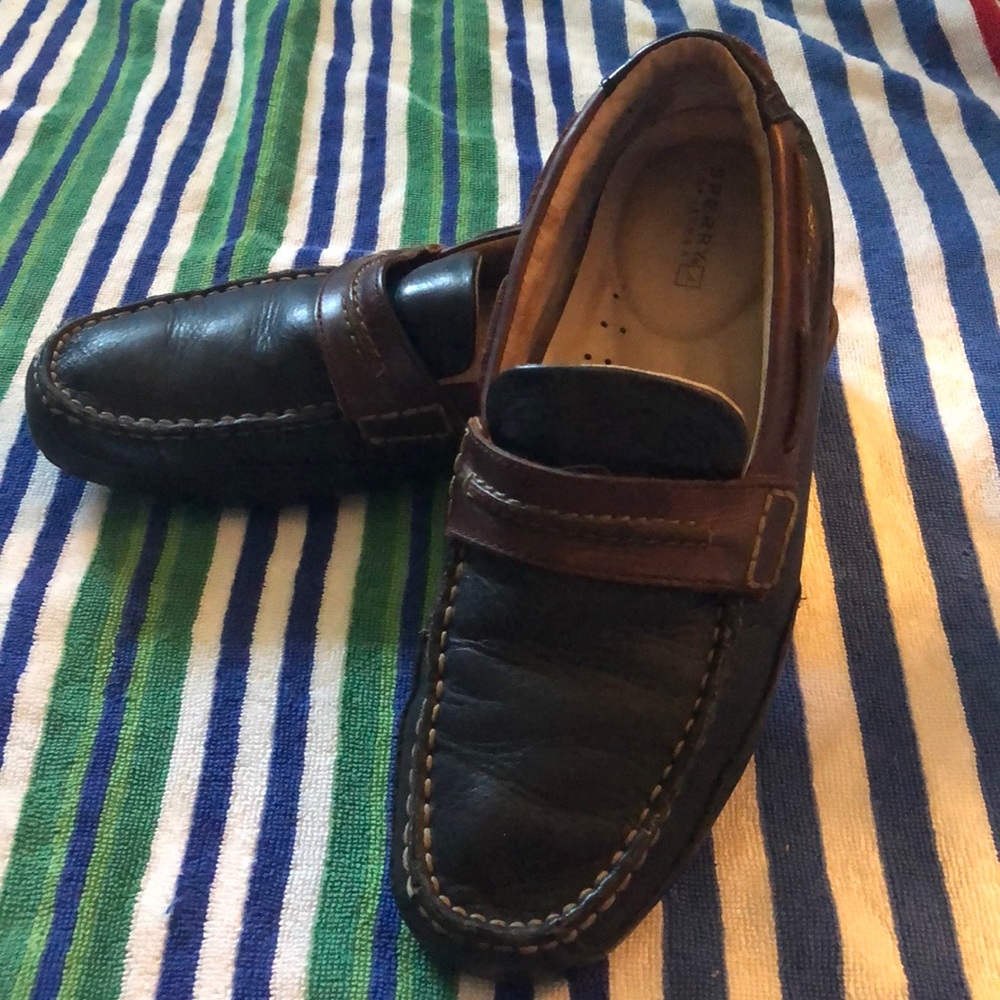Sperry top sider driving moccasins.